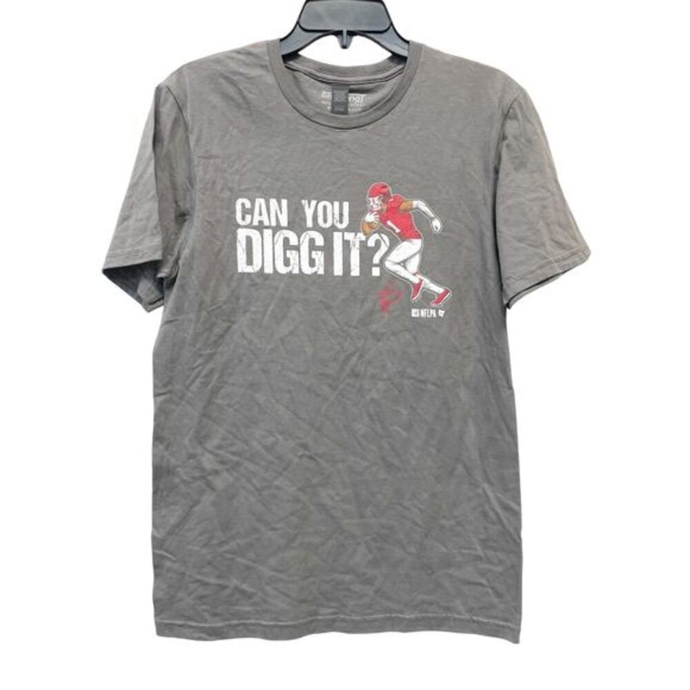 BreakingT Men's Stefon Diggs Can You Digg It Houston T‎ Shirt Gray Size Small